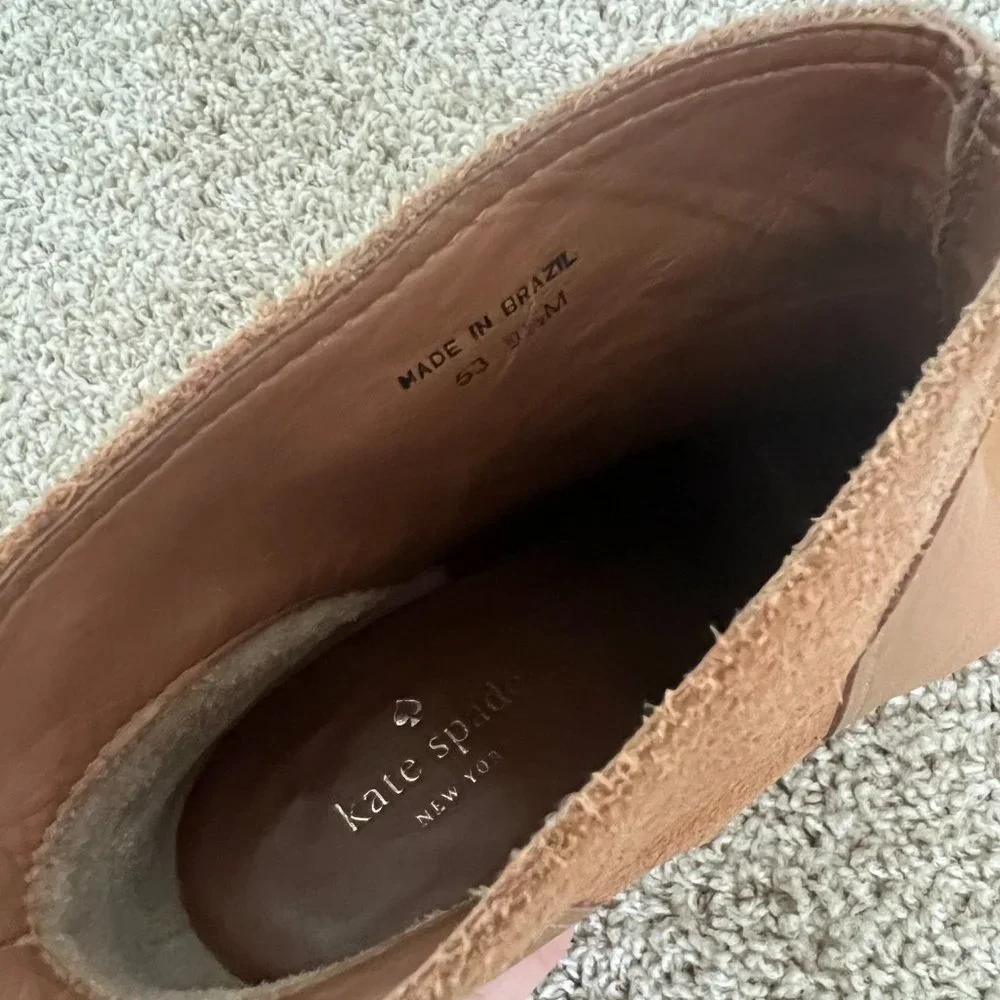 Kate Spade Tan Leather and Suede Heeled Bootie 9.5